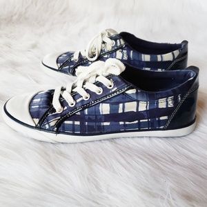 Coach Barrett Sneakers | Plaid | Navy & White